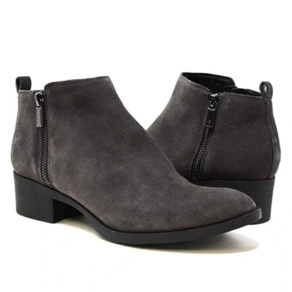 Kenneth Cole New York Dara Ankle Booties Block Heel Womens Asphalt Size 7